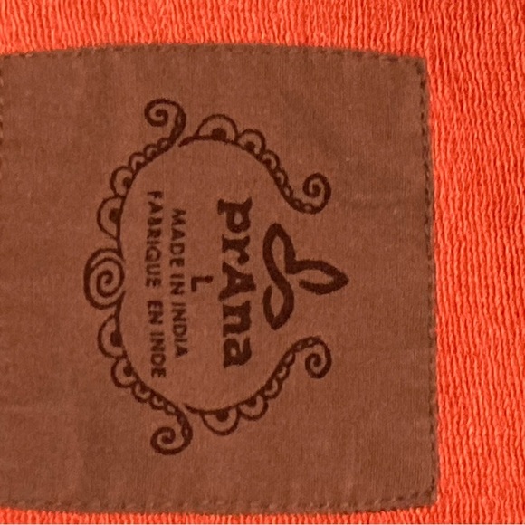 prAna Women’s Full-Zip Hoodie – Burnt Orange with White Design – Size Large - Picture 3 of 7